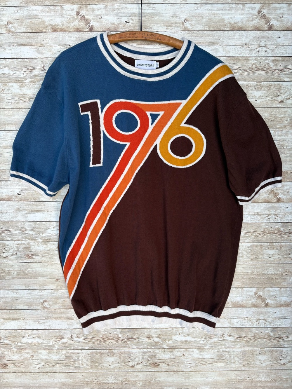 OXKNIT STORE Knit Striped Crewneck 1976